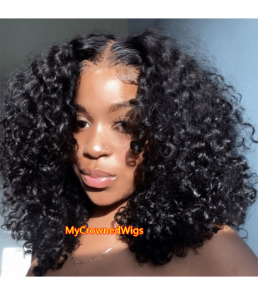 Stock Brazilian Virgin Hair Beyonce Curly 360 Frontal Wig -【MCW358】