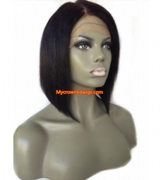 Brazilian virgin side parting straight bob glueless full lace wig [mcwbb2]