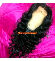 Brazilian virgin big wavy hair 360 frontal wig -[MCW350]