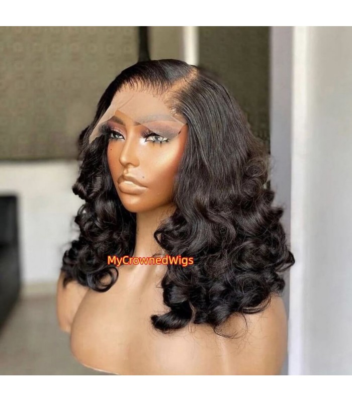 Undetectable HD Lace Water Curls 5x5 Lace Closure Wigs With Bleached Knots [HCW111]
