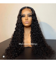 5*5 undetectable curly wave HD lace closure human hair wig【hcw005】