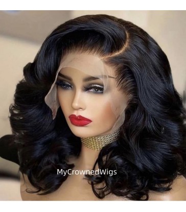 Brazilian Virgin Bounce Wave Bob 13*6 lace frontal Wig [LF394]