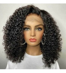 Curly bob 360 lace front human hair wig pre plucked with baby hair【MCW378】