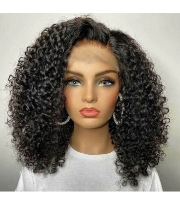 Curly bob 360 lace front human hair wig pre plucked with baby hair【MCW378】