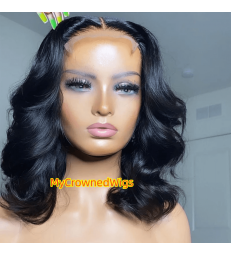 Undetectable HD Lace Body Wave Bob 5x5 Lace Closure Wigs With Bleached Knots [HCW333]