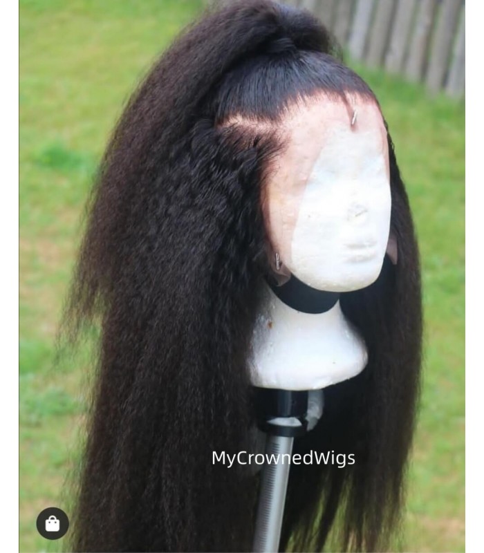 Brazilian virgin italian yaki lace front wig -[MCW701]