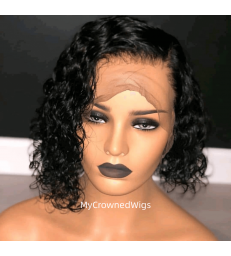 5*5 undetectable curly bob HD lace closure human hair wig【hcw102】