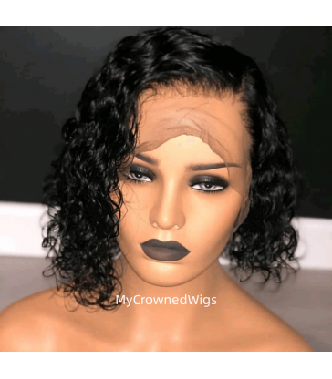 5*5 undetectable curly bob HD lace closure human hair wig【hcw102】