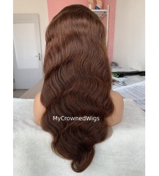 Brown Color Body Wave Lace Front Human Hair Wigs【BC001】