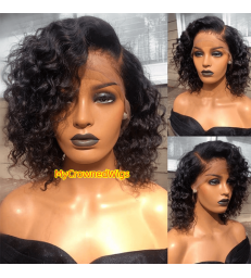 Pre Plucked 360 Lace Wig Curly Bob Virgin Hair-[MCW368]