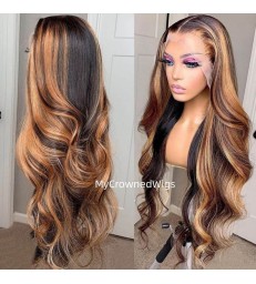 Blonde Highlight Loose Body Wave 13x6 HD Lace Front Wig -【HD113】
