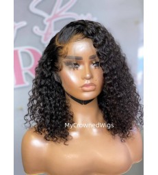 Pre-plucked Hairline Curly Bob 13x6 HD Lace Front Wig -【HD114】