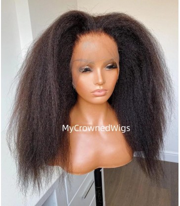 Brazilian virgin italian yaki 360 silk top frontal wig -[MCW361]