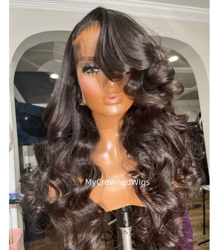 Brazilian virgin loose wave bleached knots full lace wig