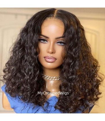 Skin Melt Short Water Wave Bob 13*6 HD Lace Front Wigs [HD115]