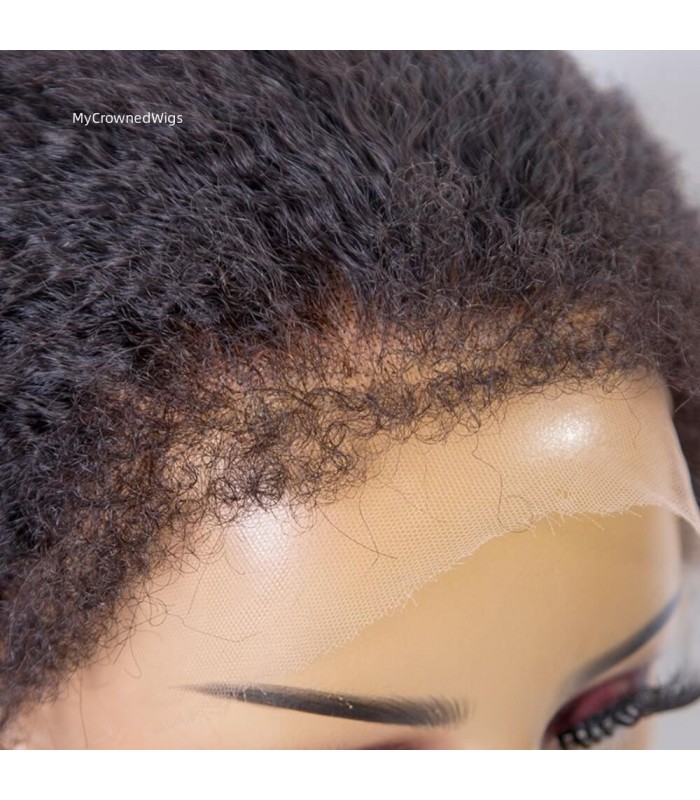 Kinky Straight With 4c Baby Hair Edges 13x6 HD Lace Front Wig