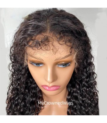 Glueless Water Wave 13x6 HD Lace Wig With Realistic Curly Edges Kinky Baby Hair [CB002]