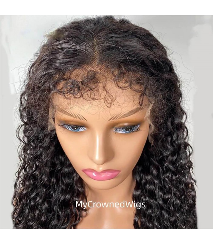 Glueless Water Wave 13x6 HD Lace Wig With Realistic Curly Edges Kinky Baby  Hair [CB002] - My Crowned Wigs