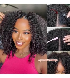 Brazilian Virgin Curly V Part Wig Quick & Easy Affordable Wig -[VP003]