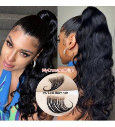 HD Lace Baby Hair Stripe Edges Protective 100% Human Hair 4 Pieces--【SE001】