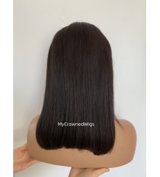 Brazilian virgin silk straight bang bob full lace wig-[MCWBB4]