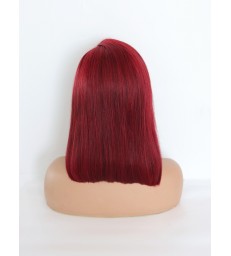 Brazilian virgin 99J colored side part bob style 5*5 HD lace closure Wig--[HCW117]