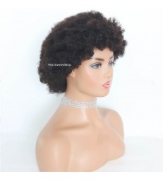 Brazilian Virgin Afro Curly Human Hair Full Lace Wig For Black Women--[AC001]