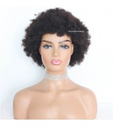 Brazilian Virgin Afro Curly Human Hair Full Lace Wig For Black Women--[AC001]