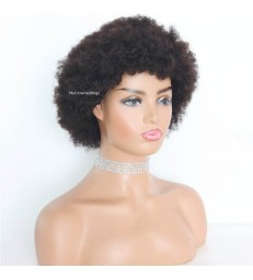 Brazilian Virgin Afro Curly Human Hair Full Lace Wig For Black Women--[AC001]