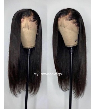 brazilian virgin Summer Long Blunt Cut Bob 360 frontal lace wig [MCW345]