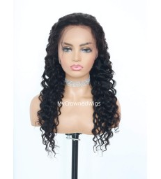 Stock Brazilian Virgin Hair Beach Wave 360 Lace Wig -【MCW351】