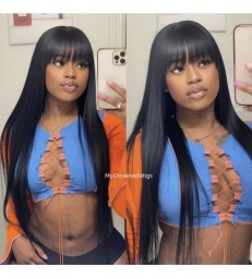 Skin Melt Bang Straight 13*4 HD Lace Front Wigs [HD117]