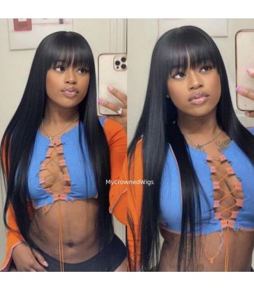 Skin Melt Bang Straight 13*4 HD Lace Front Wigs [HD117]