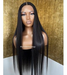 5*5 undetectable silk straight HD lace closure human hair wig【hcw001】