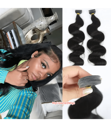 Tape In Extensions Virgin PU Skin Tape Human Hair Weft【tape02]