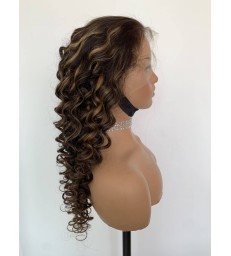 【Ready ship】Brazilian virgin wavy 360 HD lace frontal wig human hair [MCW777]