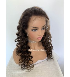 【Ready ship】Brazilian virgin wavy 360 HD lace frontal wig human hair [MCW777]
