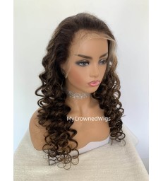 【Ready ship】Brazilian virgin wavy 360 HD lace frontal wig human hair [MCW777]