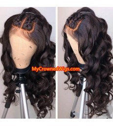 Brazilian virgin human hair Ocean wave 360 frontal wig -[MCW354]