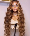 Roots Blonde Highlight Human Hair Loose Wave 5*5 HD Lace Closure Wig --【BH111】