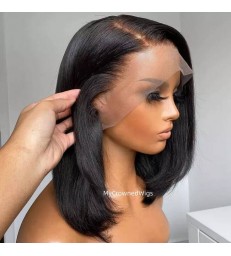 Pre-plucked Hairline Side Parting Bob 13x6 HD Lace Front Wig -【HD009】