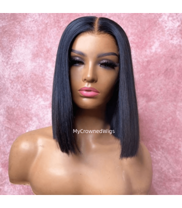 Brazilian virgin middle parting straight bob full lace wig [FL002]