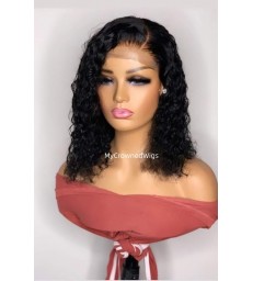 Pre Plucked 360 Lace Wig Curly Bob Virgin Hair-[MCW368]