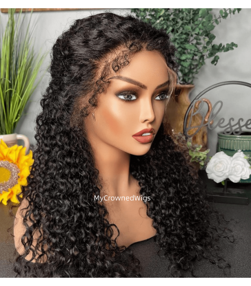 Curly Baby Hair Pre Plucked Kinky Curly 13*6 HD Frontal Human Hair Wigs [CB002]