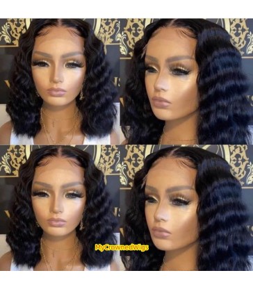 Brazilian Virgin Natural Wave bob 360 lace frontal Wig [NW001]