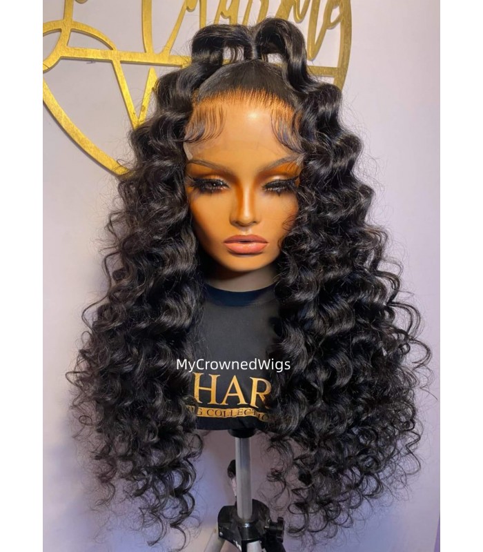 5*5 undetectable tight wave HD lace closure human hair wig【hcw106】