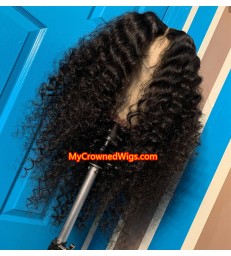 Brazilian virgin tight curl 360 lace wigs with pre plucked hairline--[MCW356]
