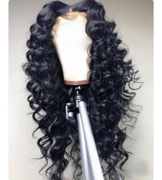 Brazilian virgin beach curl 360 wigs with pre plucked hairline--[MCW357]