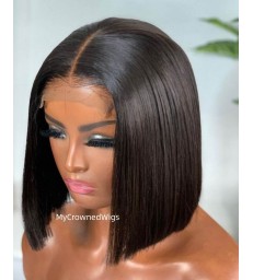 5*5 undetectable straight bob HD lace closure human hair wig【hcw008】