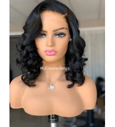 Undetectable tight wavy 5*5 HD lace closure human hair wig【hcw121】